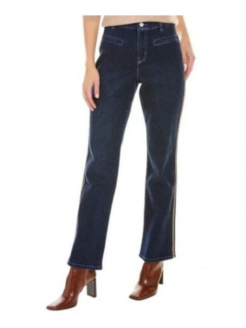 J. Mclaughlin | Rutledge Slight Bootleg Side Stripe Jeans Dark Blue NWT